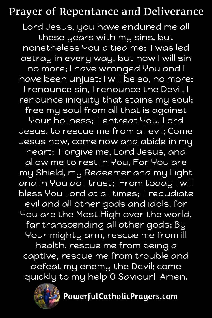 Jesus Christ please Forgive Me Prayer of Repentance and Deliverance