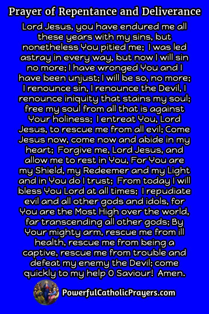 Jesus Christ please Forgive Me Prayer of Repentance and Deliverance