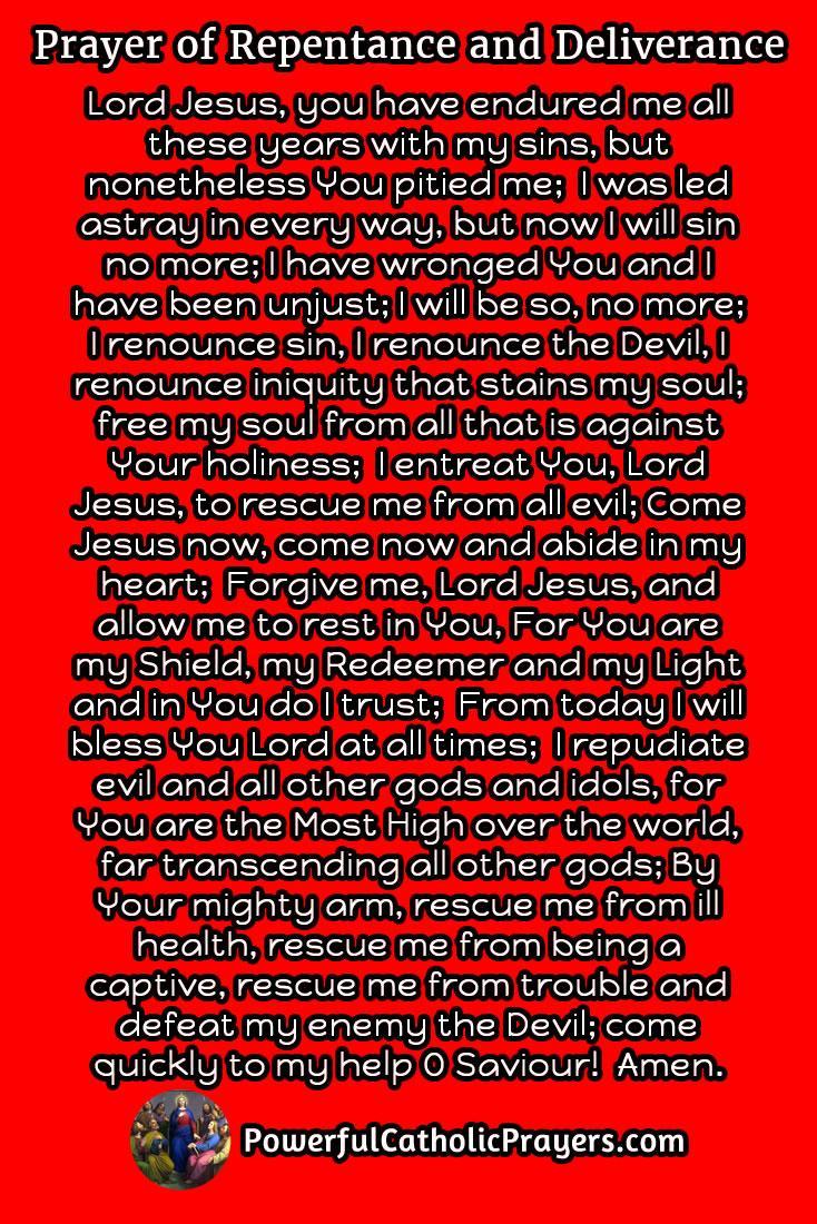 Jesus Christ please Forgive Me Prayer of Repentance and Deliverance
