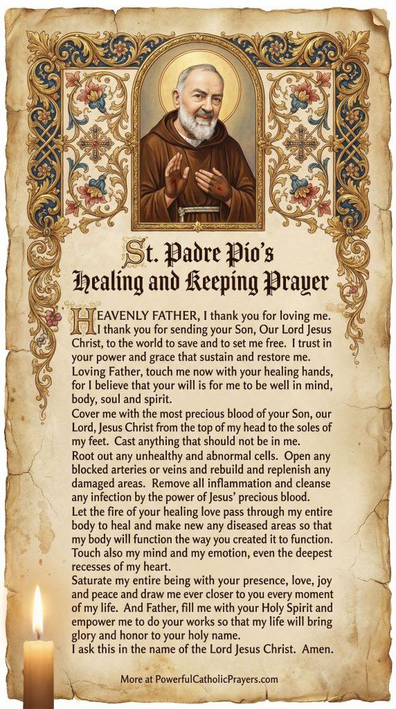 Most Powerful Miracle Healing and Keeping Prayer by St. Padre Pio